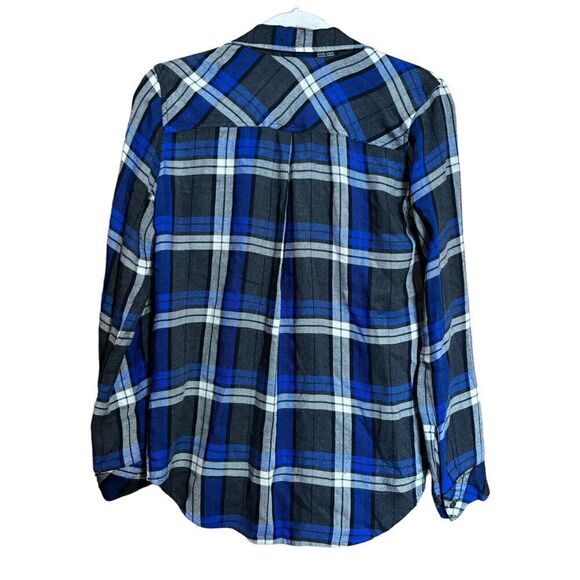 Side Stitch Shirt Womens XS Multicolor Plaid Button Up Blouse Top - Picture 6 of 9